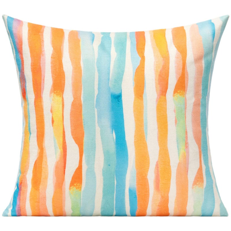 WOKANI Outdoor Colorful Pillow Covers Striped Geometric Diamond Triangle Modern Art Square Decorative Cushion Covers Home D?cor for Bedroom Sofa Couch Patio 16x16 Set of 4 - Image 5